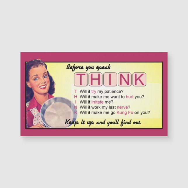 Tu ferais mieux de penser - Aimant (Devant)