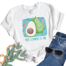 Tu Me Complètes Amour Mignon Aquarelle T-Shirt Avo