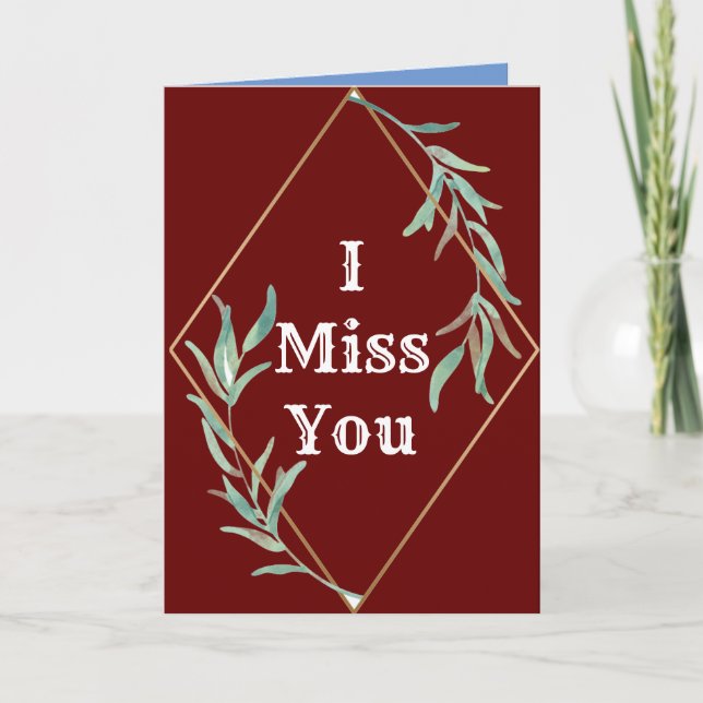 Tu Me Manques, Carte De Voeux Pliée (Devant)