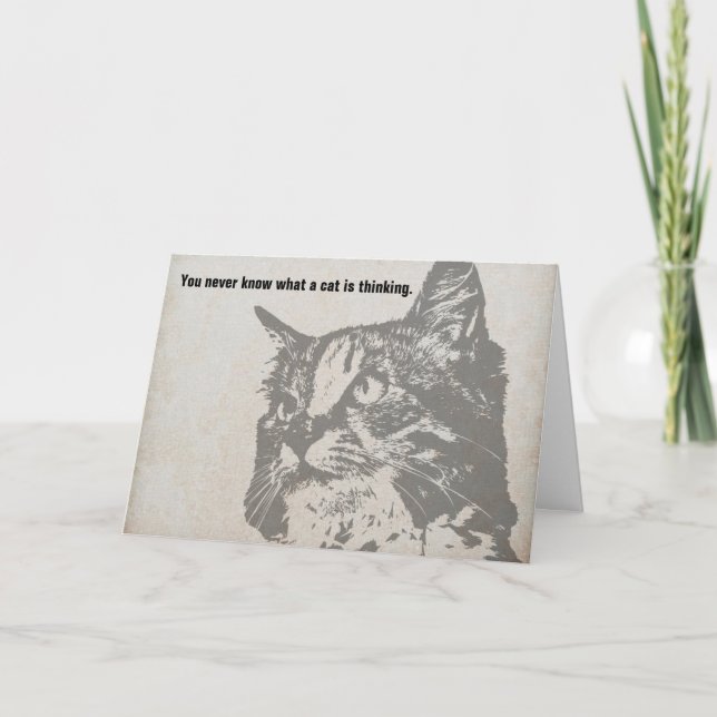 Tu ne connais jamais un chat qui pense à une carte (Devant)