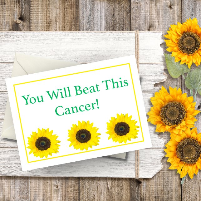 Tu Verras Ce Cancer ! Carte Sunflower (Bloom with strength, embrace hope, and conquer the battle against cancer.)