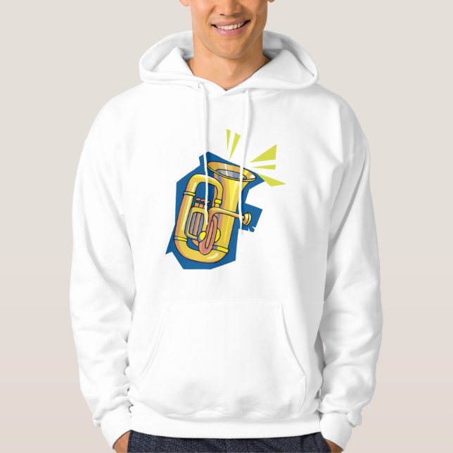 Tuba Instrument Homme Sweat à Capuche (Devant)