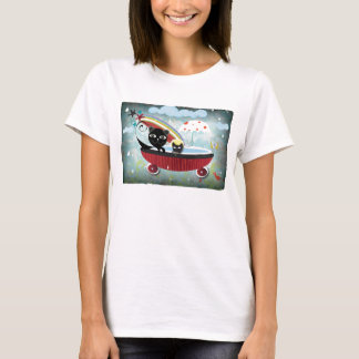 Tube de la mère et du bébé T-shirt cat
