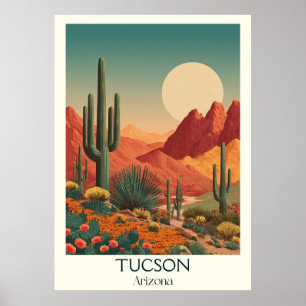 Tucson Arizona Retro Travel Poster   Style vintage