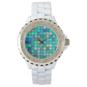 Tuile d'Aqua et montre de fausse pierre par Julie