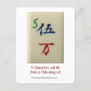 Tuile de costume de 5 caractères - carte