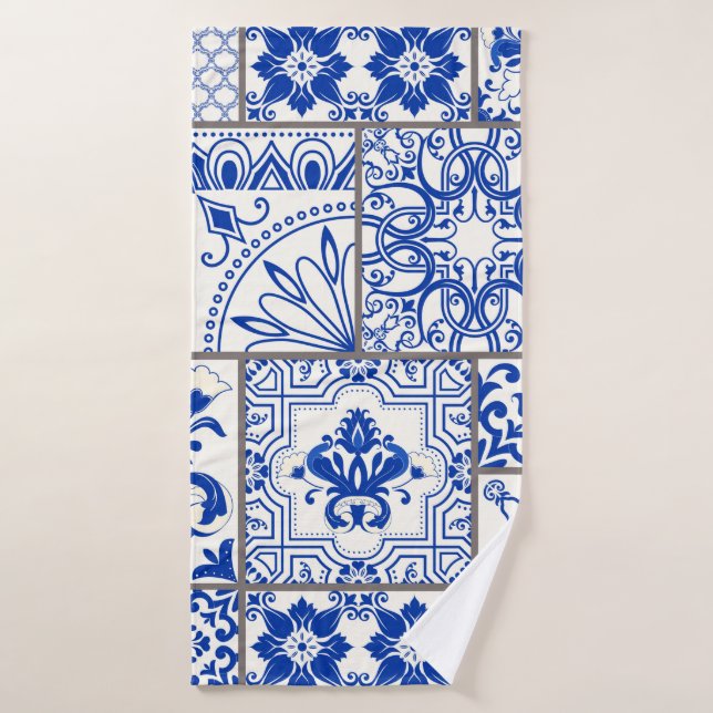 Tuile en patchwork sans couture avec motifs victor (Serviette de bain)