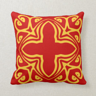 tuile espagnole jaune de moutarde sur le coussin
