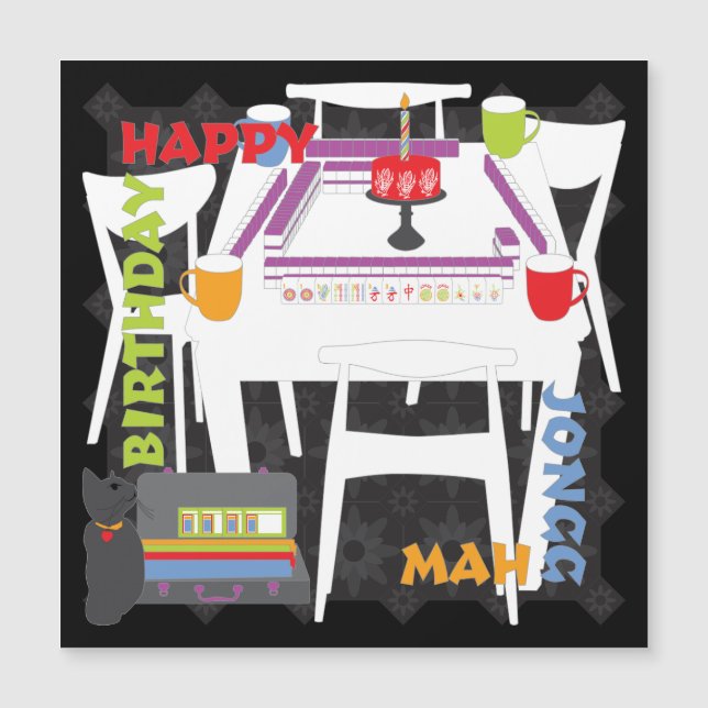 Tuiles de Mah-Jong et carte magnétique pour table (Devant)