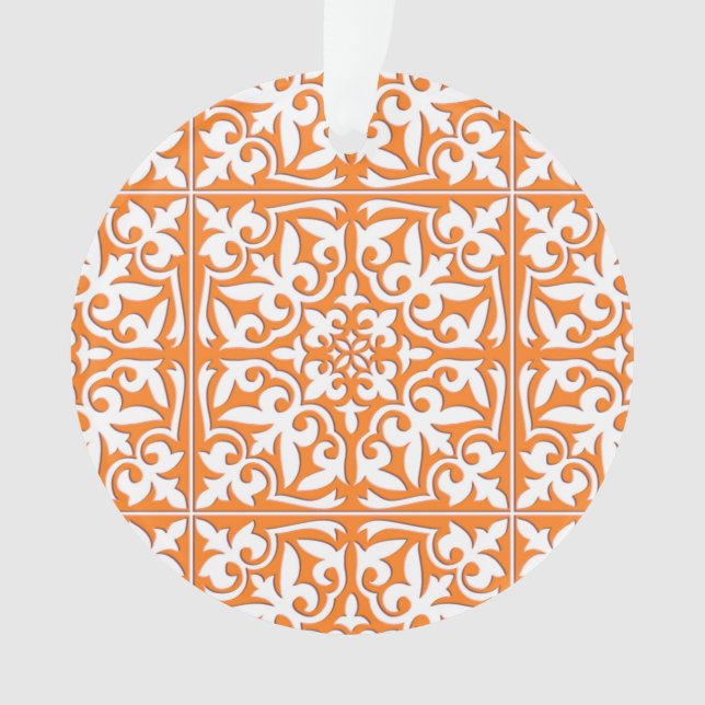 Tuiles marocaines - corail orange et blanc (devant)