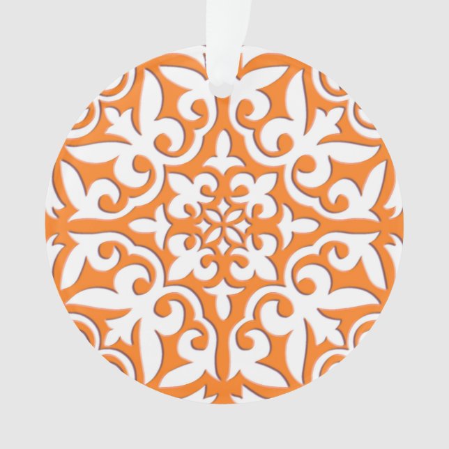 Tuiles marocaines - corail orange et blanc (devant)