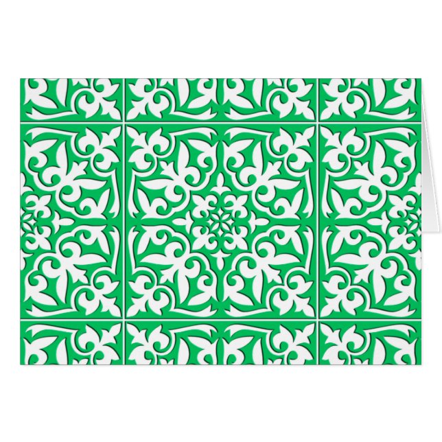 Tuiles marocaines - Jade vert et blanc (Devant Horizontal)