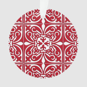 Tuiles marocaines - rouge foncé et blanc