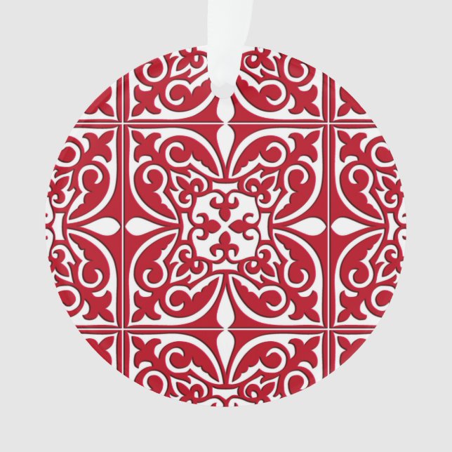 Tuiles marocaines - rouge foncé et blanc (devant)