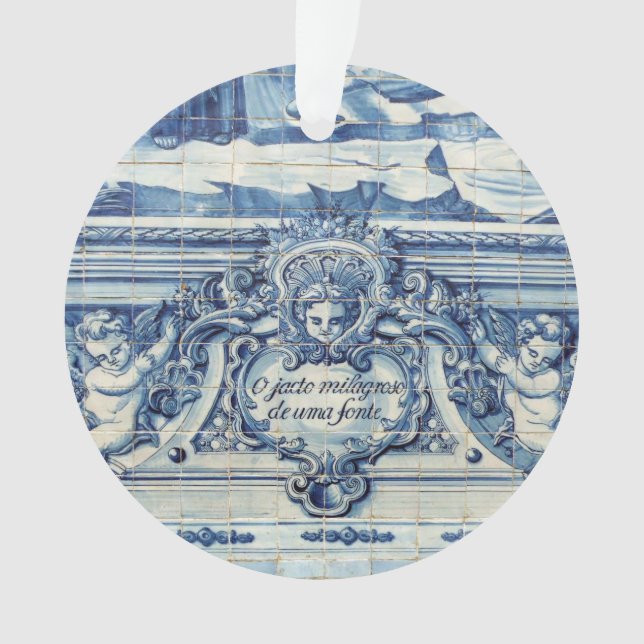 Tuiles murales portugaises bleues et blanches avec (devant)