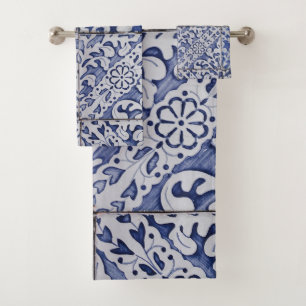 Tuiles portugaises - Azulejo Floral bleu et blanc