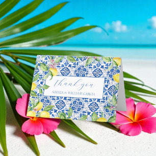 Tuiles portugaises Lemons Floral Mariage Merci