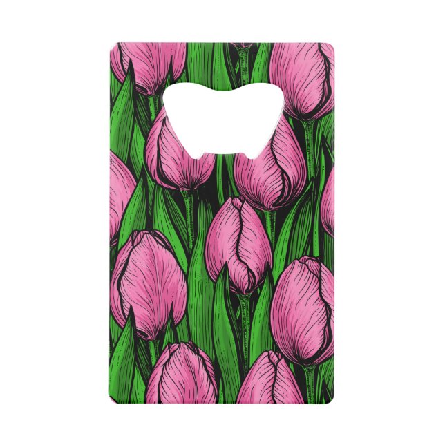 Tulières roses avec feuilles verts (Devant)