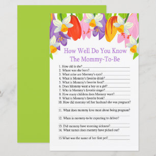 Tulip jeu de baby shower combien connaissez-vous b