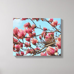 Tulip Magnolia arbre avec Birdsnest sur toile