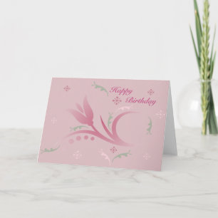 Tulip Mist en rose carte d'anniversaire