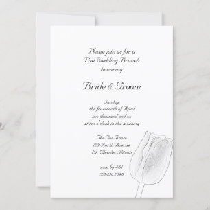 Tulip Sketch Spring Post Mariage Brunch Invitation