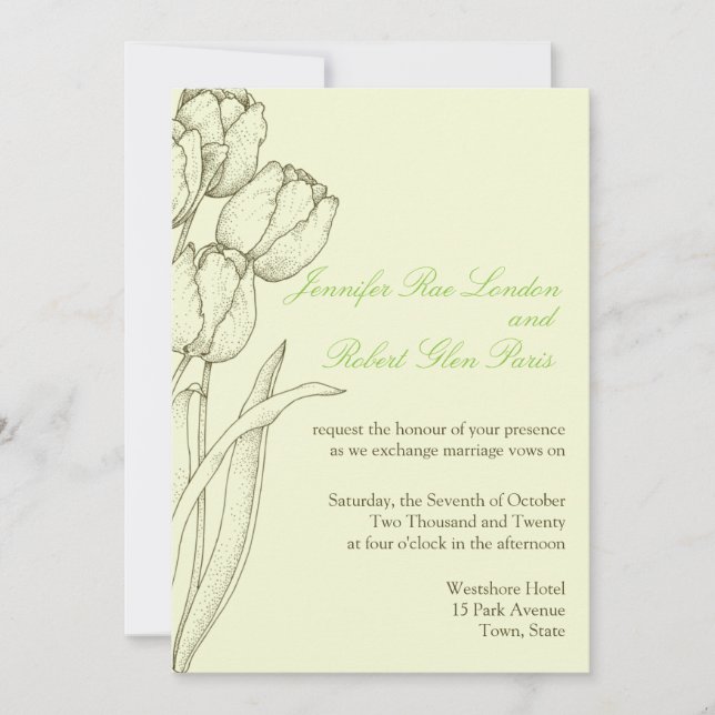 Tulip Wedding Invitations Flower Design Floral (Devant)