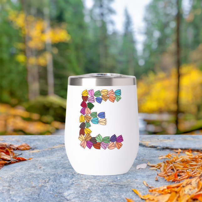 Tulipe colorée Lettrée "E" (En extérieur (pivoté))