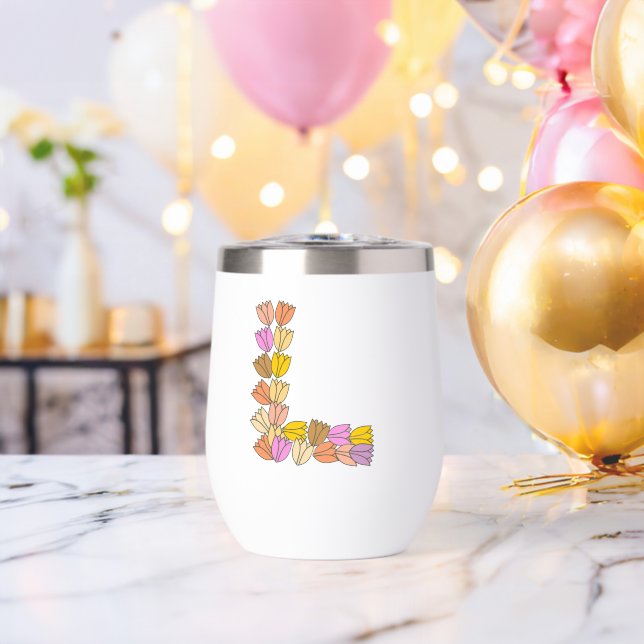 Tulipe colorée Lettrée "L" (Enterrement de vie de garçon (pivoté))