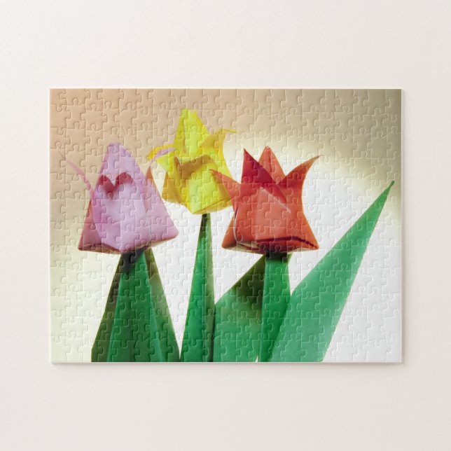 Tulipe colorée Origami Fleurs Puzzle (Horizontal)