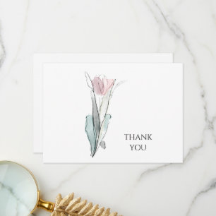 Tulipe d'aquarelle personnalisée Merci simple