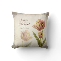 Tulipe de perroquet rose Coussin d'anniversaire pe