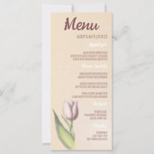 Tulipe élégante rose jaune   Menu Mariage romantiq