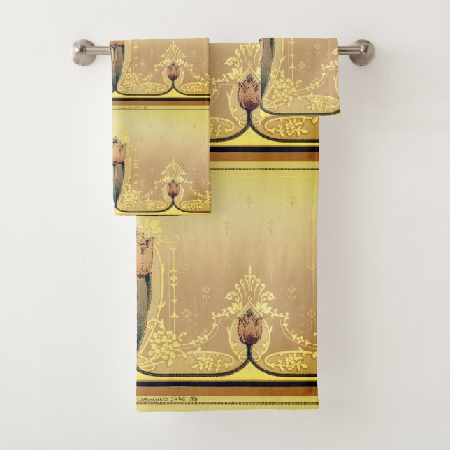 Tulipe florale Art nouveau rose et or élégant (En situation)