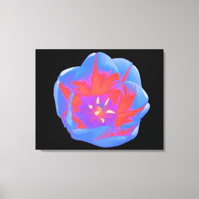 Tulipe fluorescente en toile (Recto)