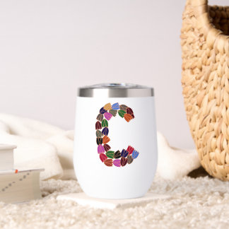 Tulipe multicolore Lettrée "C"