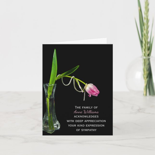 Tulipe rose et Merci perles de la famille (Devant)