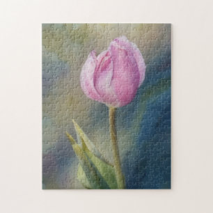 Tulipe Rose Fleur Floral Art de Printemps Puzzle
