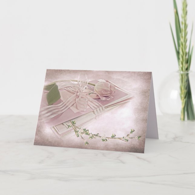 Tulipe Rose Sur Cartes D'Anniversaire (Devant)