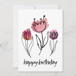 Tulipe rose violet dessinée à la main Féminin Anni