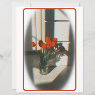 Tulipe rouge vintage stationnaire