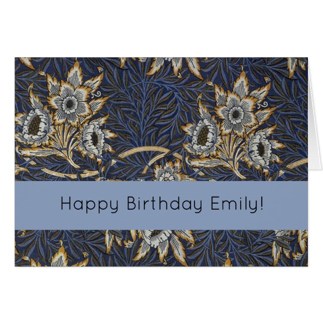 Tulipe Saules Motif Bleu Floral de William Morris (Devant horizontal)