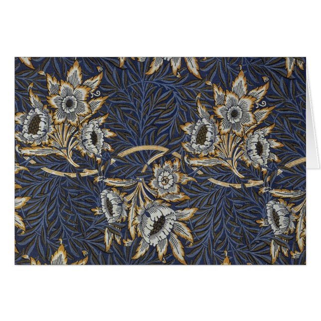 Tulipe Saules Motif Bleu Floral de William Morris (Devant horizontal)