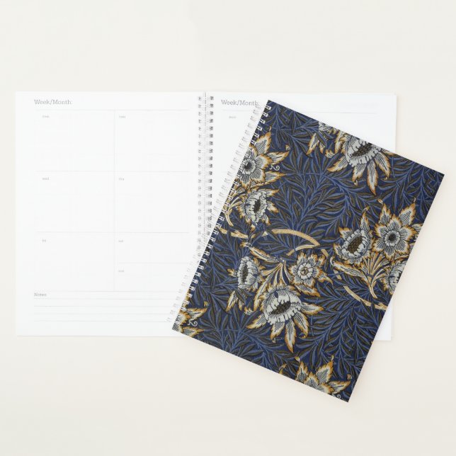 Tulipe Saules Motif Bleu Floral de William Morris (Devant avec enveloppe)