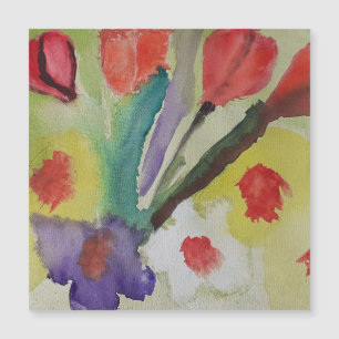Tulipes Abstraites et Fleurs à ressort Carte magné