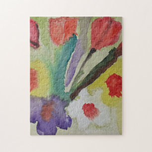 Tulipes Abstraites et Fleurs de printemps Puzzle