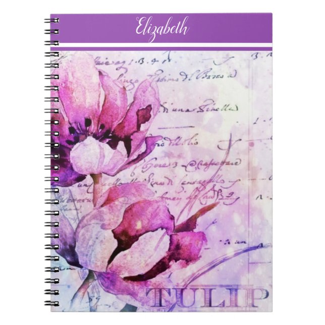 Tulipes aquarelle  cahier (Devant)