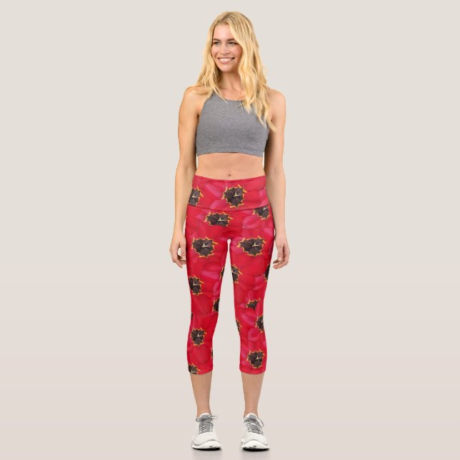 Tulipes arrière - plan capri leggings (Recto)