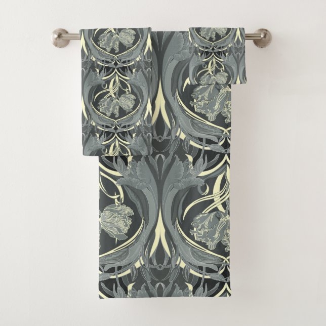 Tulipes Art Nouveau Nuances de gris (En situation)