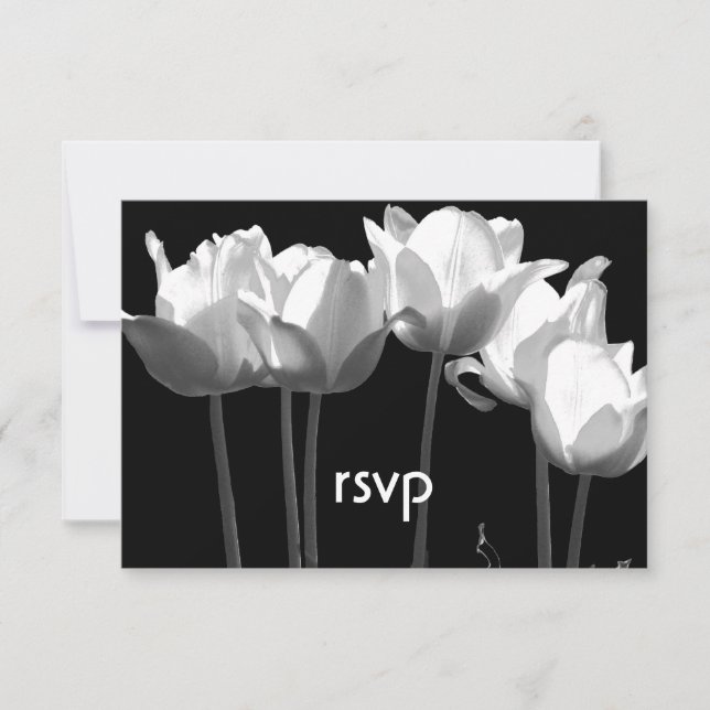 Tulipes, B&W Cartes RSVP BAT MITZVAH (Devant)